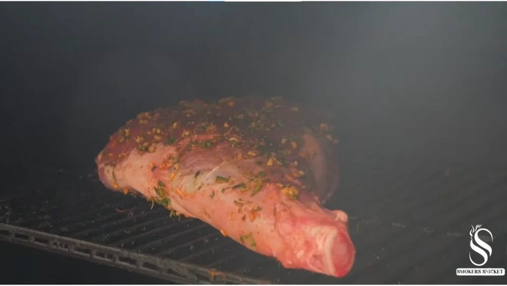 Leg of lamb in smoker