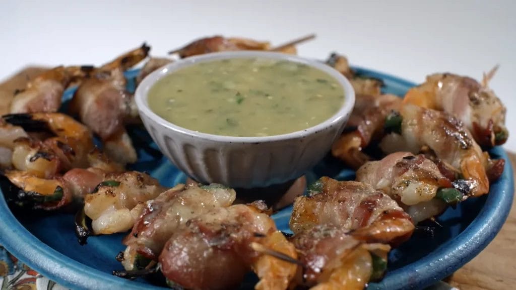 Spicy Jalapeno with Bacon-Wrapped Shrimp
